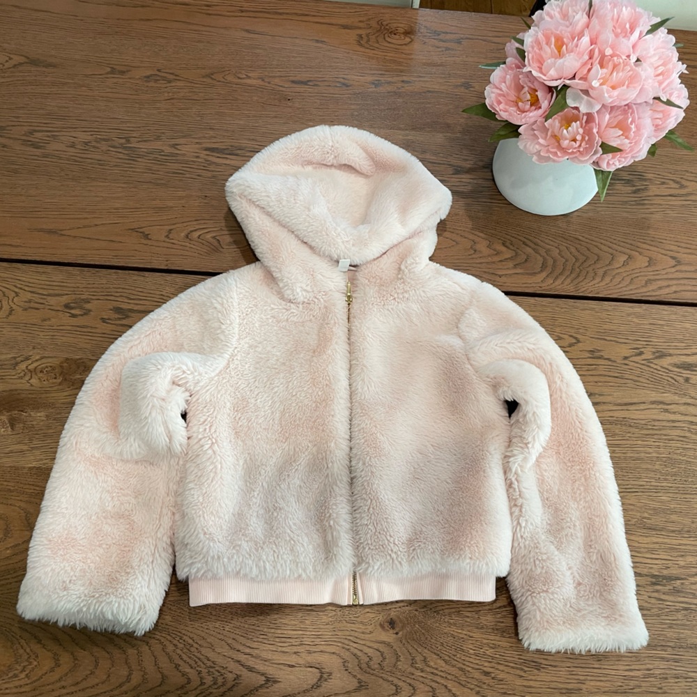 Faux fur Janie and Jack x HFR Jacket in pink size 5 to 6